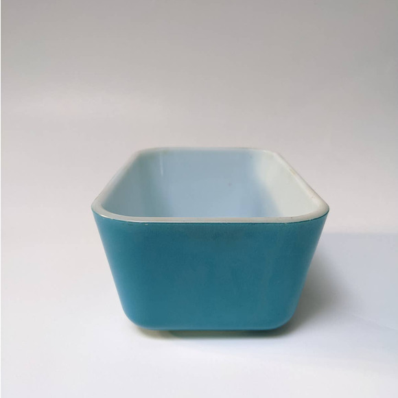 Vintage Pyrex Blue 0502 Refrigerator Dish Blue Fridgie Pyrex Dish 50s Blue Pyrex - Picture 2 of 10